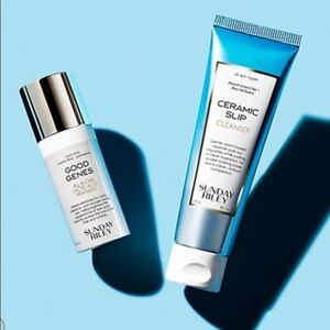 NWT SUNDAY RILEY GOOD GENES Facial Exfoliator And CERAMIC SLIP Face Cleanser Duo